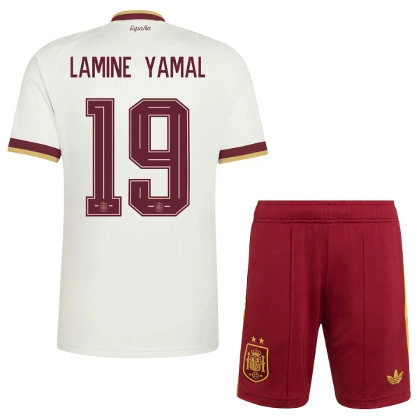 Camisolas Espanha 2 Stars Lamine Yamal 19 Criança Equipamento Alternativo Mundial 2026