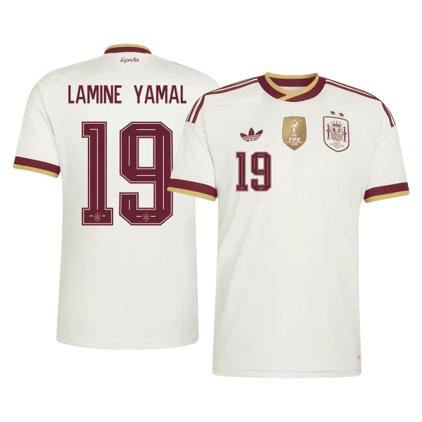 Camisolas Espanha 2 Stars Lamine Yamal 19 Equipamento Alternativo Mundial 2026 Camisolas Espanha 2 Stars Lamine Yamal 19 Equipamento Alternativo Mundial 2026