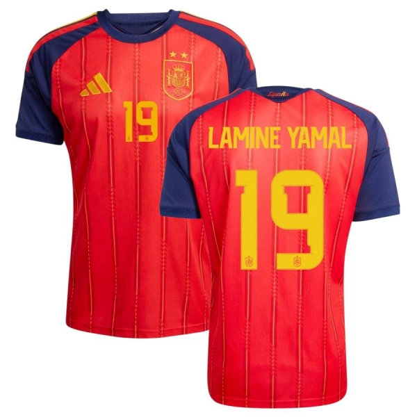 Camisolas Espanha 2 Stars Lamine Yamal 19 Equipamento Principal Mundial 2026