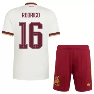 Camisolas Espanha 2 Stars Rodrigo Hernández 16 Criança Equipamento Alternativo Mundial 2026
