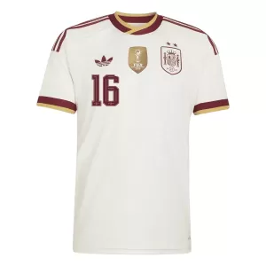 Camisolas Espanha 2 Stars Rodrigo Hernández 16 Criança Equipamento Alternativo Mundial 2026