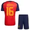 Camisolas Espanha 2 Stars Rodrigo Hernández 16 Criança Equipamento Principal Mundial 2026