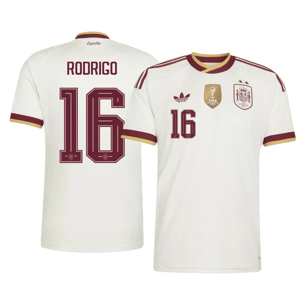 Camisolas Espanha 2 Stars Rodrigo Hernández 16 Equipamento Alternativo Mundial 2026 Camisolas Espanha 2 Stars Rodrigo Hernández 16 Equipamento Alternativo Mundial 2026