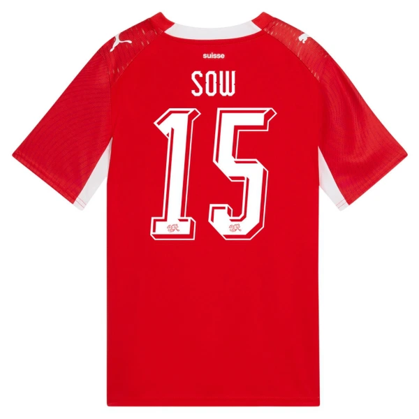Camisolas Suíça Djibril Sow 15 Equipamento Principal Mundial 2026 Camisolas Suíça Djibril Sow 15 Equipamento Principal Mundial 2026