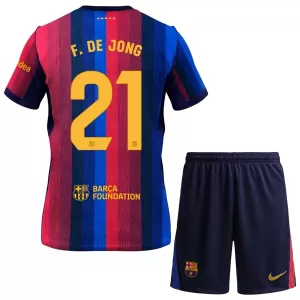 Camisolas FC Barcelona Frenkie de Jong 21 Criança Equipamento Principal 26/27