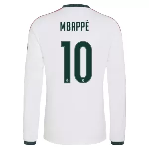Camisolas Real Madrid Kylian Mbappé 10 Equipamento Principal 26/27 Manga Comprida