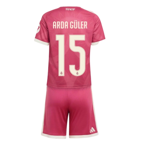Camisolas Real Madrid Arda Guler 15 Criança Equipamento Terceiro 26/27 Camisolas Real Madrid Arda Guler 15 Criança Equipamento Terceiro 26/27