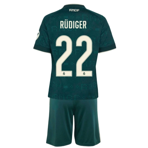 Camisolas Real Madrid Rudiger 22 Criança Equipamento Alternativo 26/27 Camisolas Real Madrid Rudiger 22 Criança Equipamento Alternativo 26/27