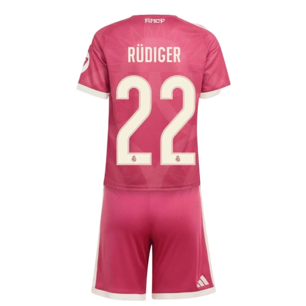 Camisolas Real Madrid Rudiger 22 Criança Equipamento Terceiro 26/27 Camisolas Real Madrid Rudiger 22 Criança Equipamento Terceiro 26/27