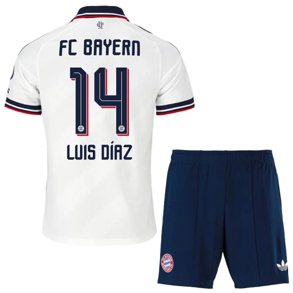 Camisolas FC Bayern de Munique Luis Díaz 14 Criança Equipamento Alternativo 26/27