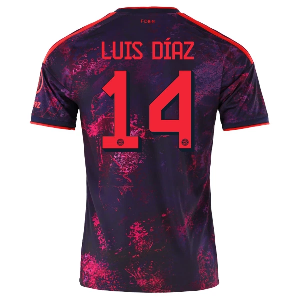 Camisolas FC Bayern de Munique Luis Díaz 14 Equipamento Terceiro 26/27 Camisolas FC Bayern de Munique Luis Díaz 14 Equipamento Terceiro 26/27