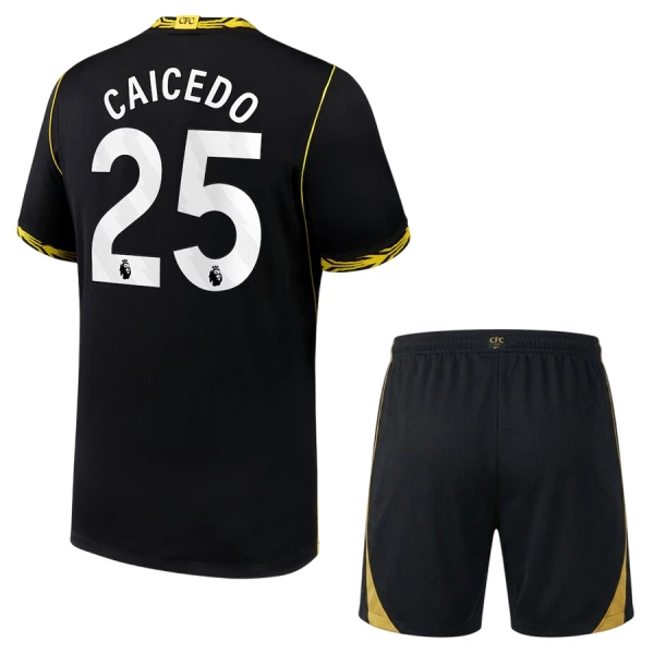 Camisolas Chelsea Caicedo 25 Criança Equipamento Alternativo 26/27