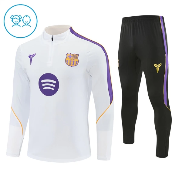 Barcelona Conjunto de Moletom de Treino Criança 26/27 Branco Barcelona Conjunto de Moletom de Treino Criança 26/27 Branco