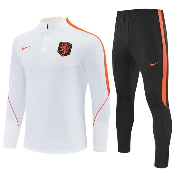 Holanda Conjunto de Moletom de Treino 26/27 Branco Holanda Conjunto de Moletom de Treino 26/27 Branco