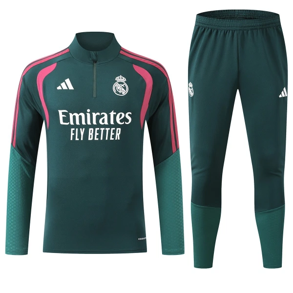 Real Madrid Conjunto de Moletom de Treino 26/27 Verde Real Madrid Conjunto de Moletom de Treino 26/27 Verde