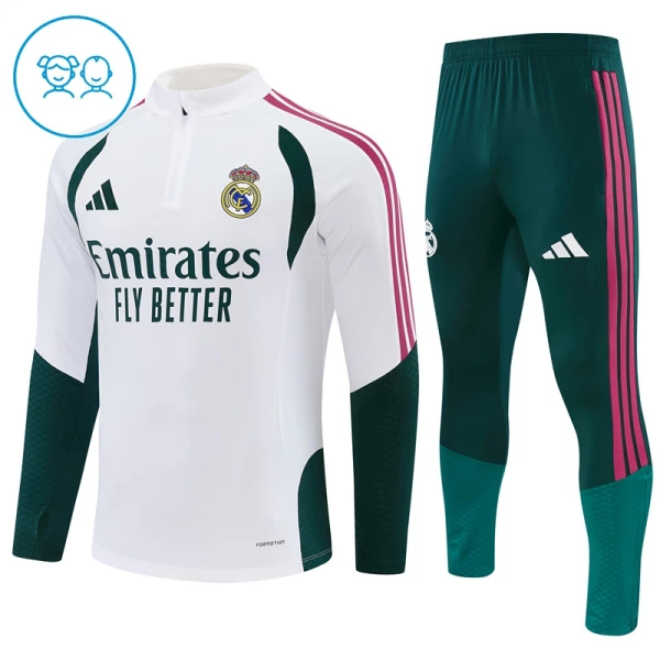 Real Madrid Conjunto de Moletom de Treino Criança 26/27 Branco Real Madrid Conjunto de Moletom de Treino Criança 26/27 Branco