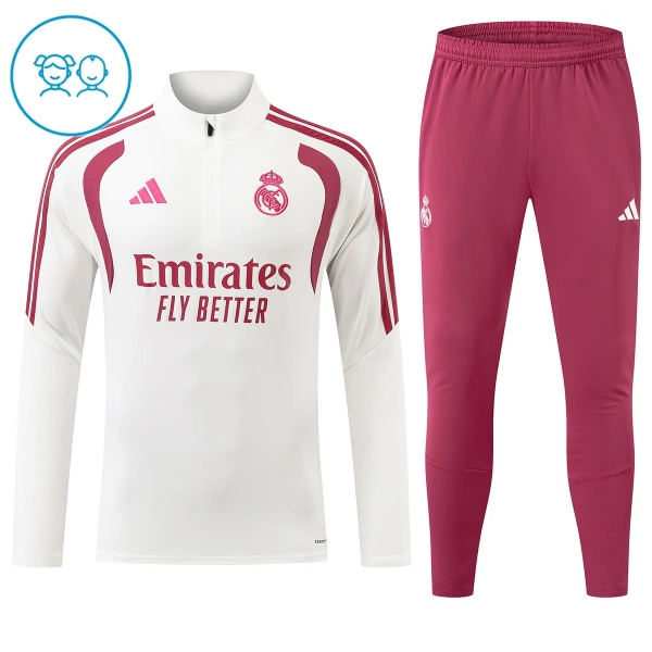 Real Madrid Conjunto de Moletom de Treino Criança 26/27 Branco Real Madrid Conjunto de Moletom de Treino Criança 26/27 Branco