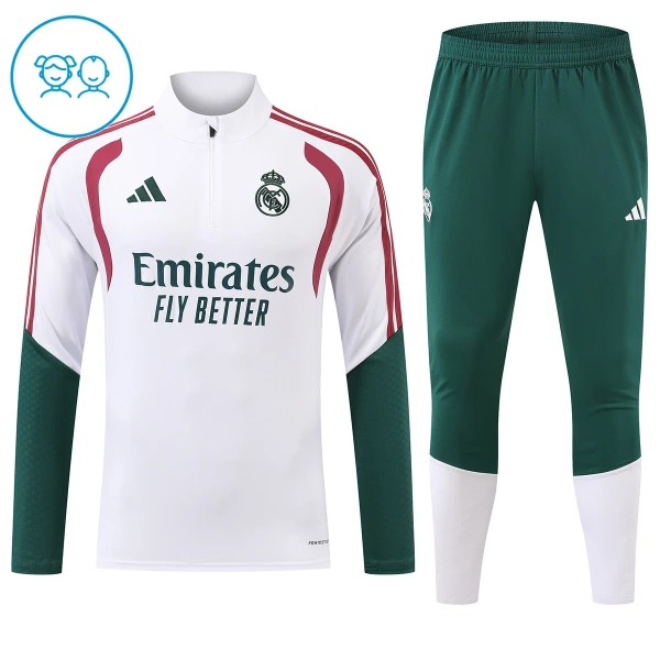 Real Madrid Conjunto de Moletom de Treino Criança 26/27 Branco Real Madrid Conjunto de Moletom de Treino Criança 26/27 Branco