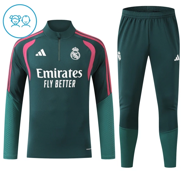 Real Madrid Conjunto de Moletom de Treino Criança 26/27 Verde