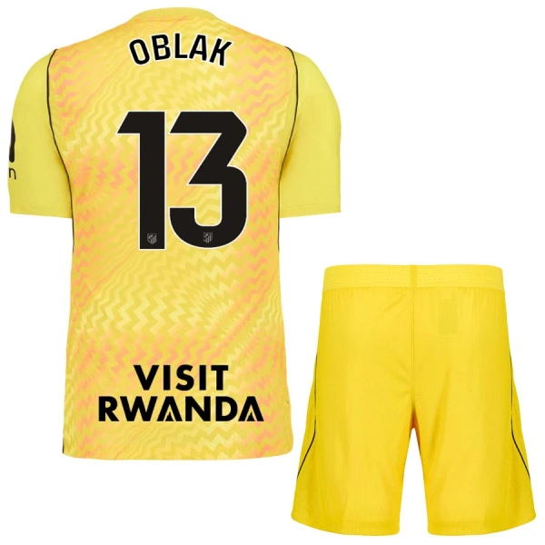 Camisolas Guarda Redes Atlético Madrid Jan Oblak 13 Criança 26/27 Amarelo Camisolas Guarda Redes Atlético Madrid Jan Oblak 13 Criança 26/27 Amarelo