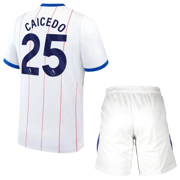 Camisolas Chelsea Caicedo 25 Criança Equipamento Terceiro 26/27