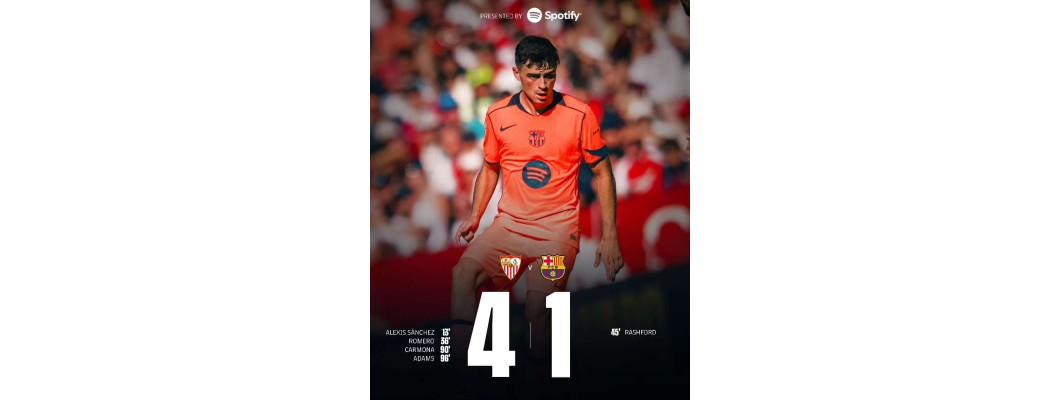 Uma maldição de dez anos termina com a vitória do Sevilla sobre o Barcelona por 4 a 1.